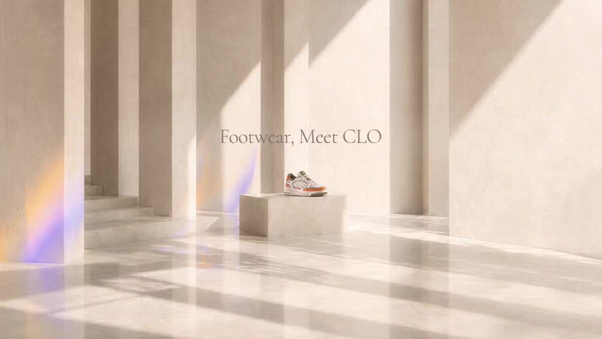 Footwear model shown in CLO’s digital design video