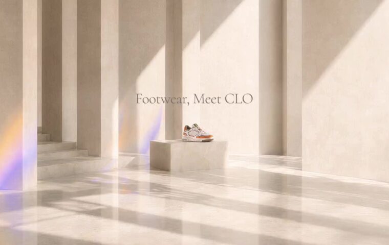 Footwear model shown in CLO’s digital design video