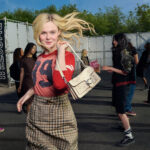 Elle Fanning with a Coach bag in the Fall 2026 campaign.