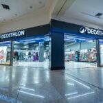 Exterior entrance to Decathlon's NorteShopping store in Rio de Janeiro