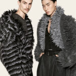 Two models in textured outerwear in Dolce & Gabbana’s Fall Winter 2026 men’s campaign