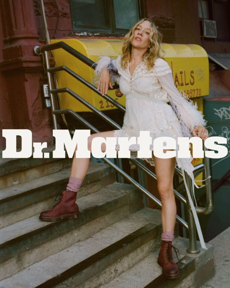 Dr. Martens With Bouncing Soles campaign portrait featuring burgundy boots