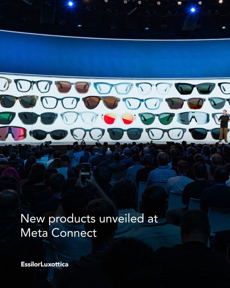 EssilorLuxottica presentation showing the expanded Meta eyewear lineup at Meta Connect 2026
