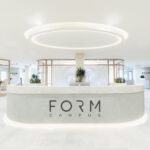 Reception area at FORM Face + Body's Toronto campus