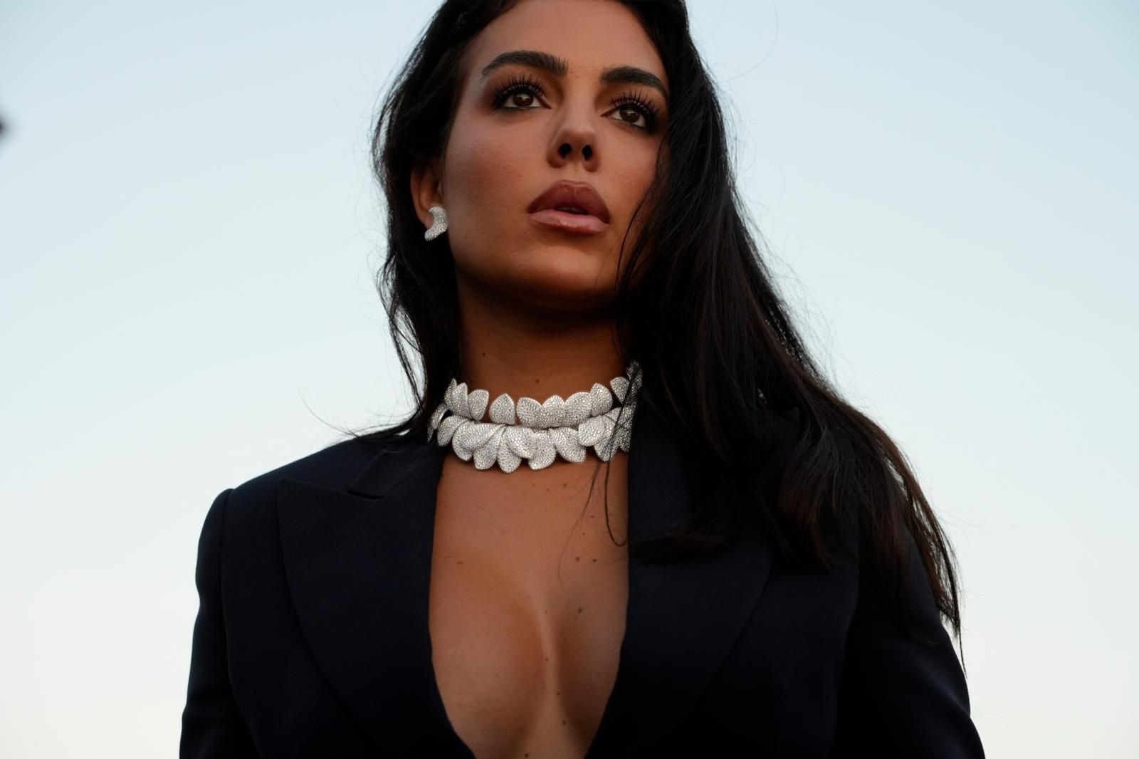 Georgina Rodriguez in Venice wearing a Pasquale Bruni white-gold and diamond necklace