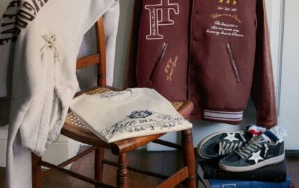 Golden Goose x FiveFourFive 2026 varsity jacket, apparel and Ball Star sneakers