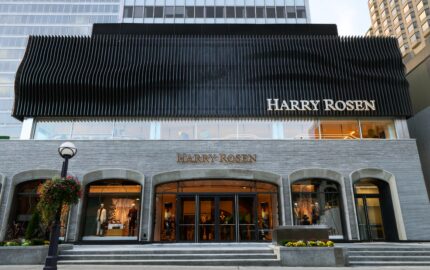 Exterior of Harry Rosen's new flagship at 153 Cumberland Street in Toronto's Yorkville