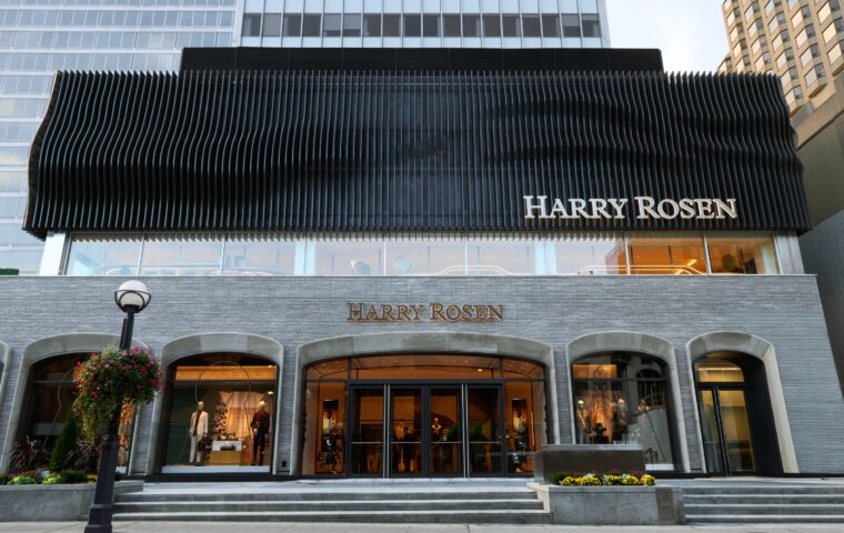 Exterior of Harry Rosen's new flagship at 153 Cumberland Street in Toronto's Yorkville