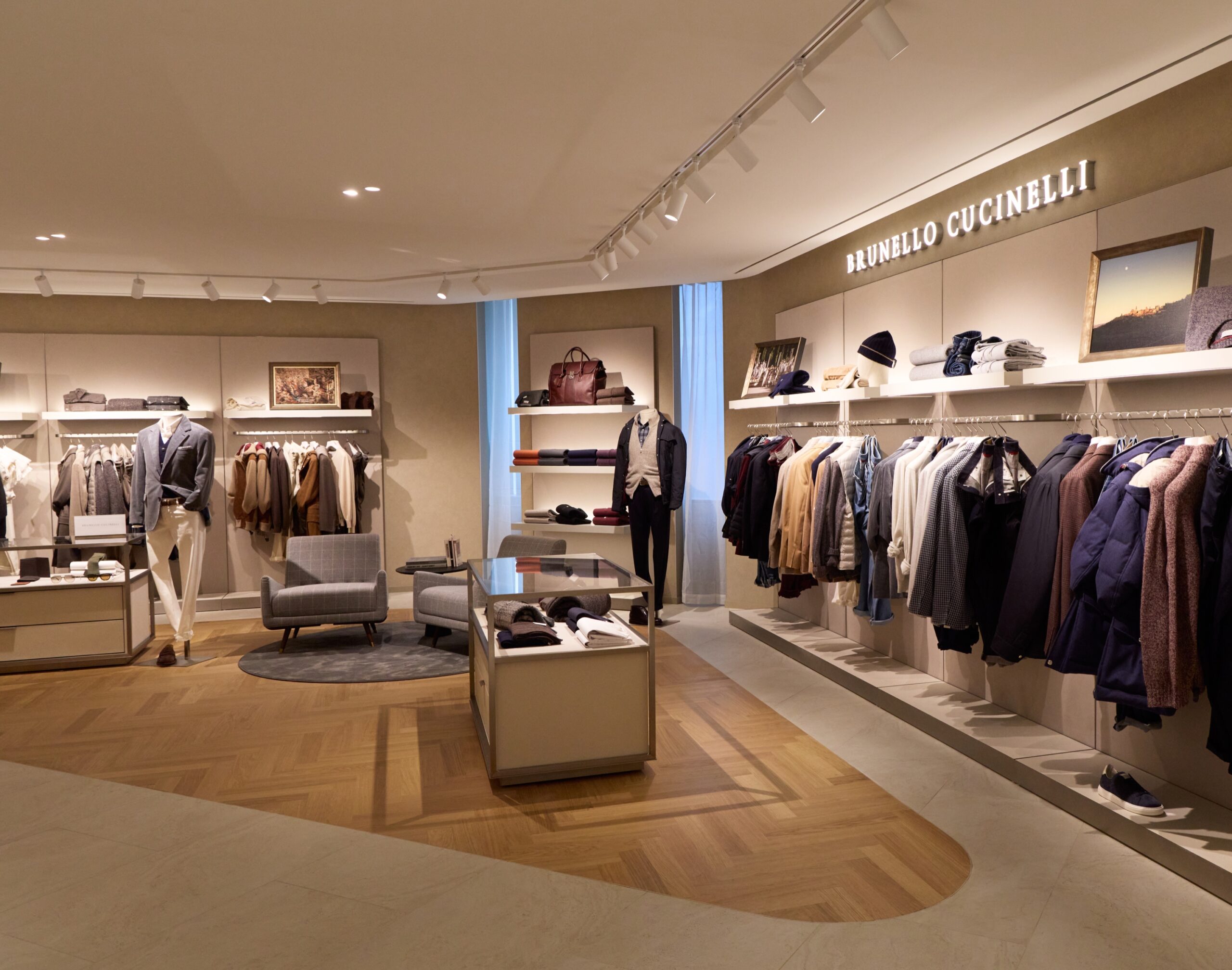 Brunello Cucinelli boutique area inside Harry Rosen's Cumberland Street store
