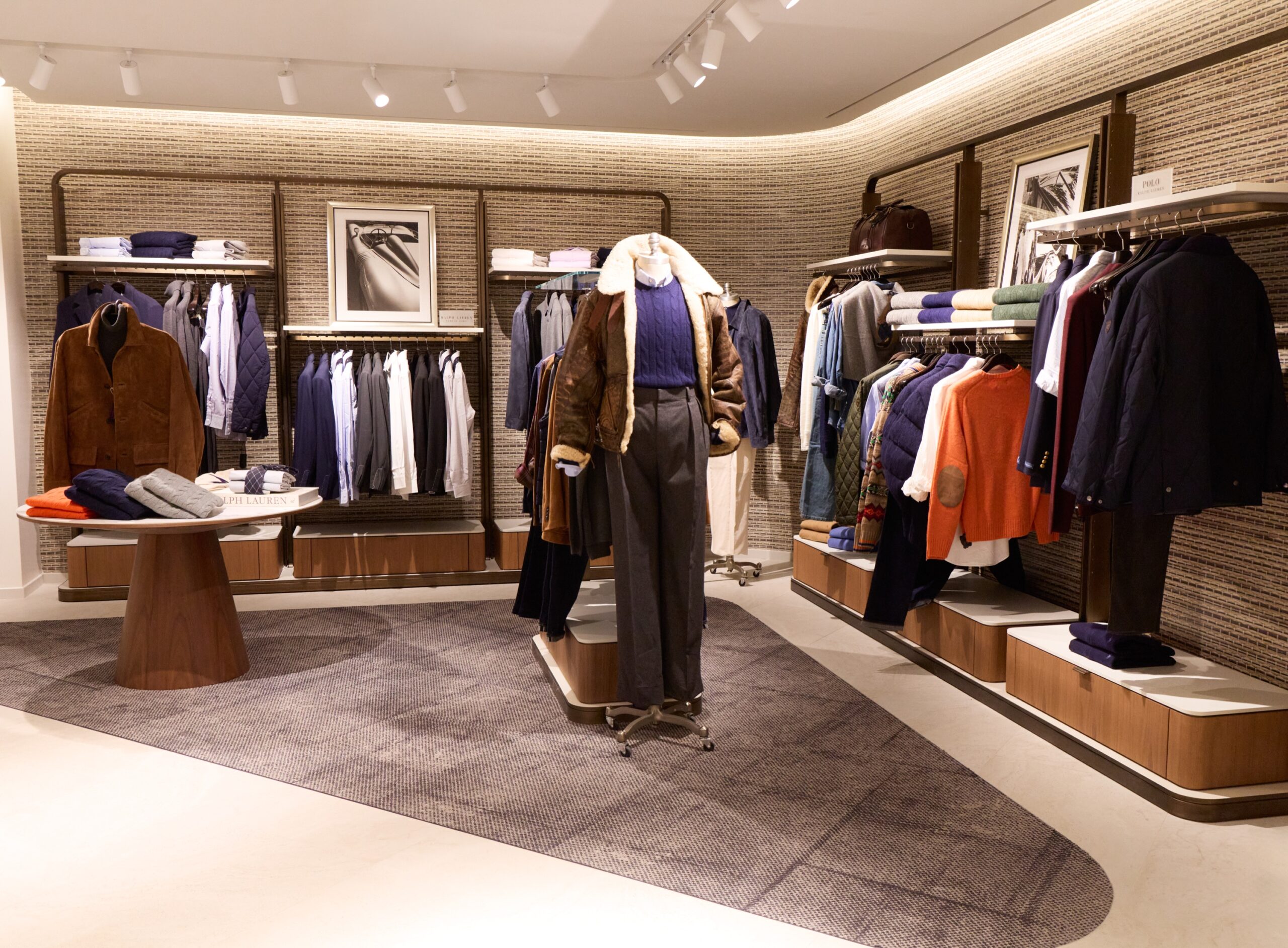Curated clothing display in the Harry Rosen Cumberland Street flagship