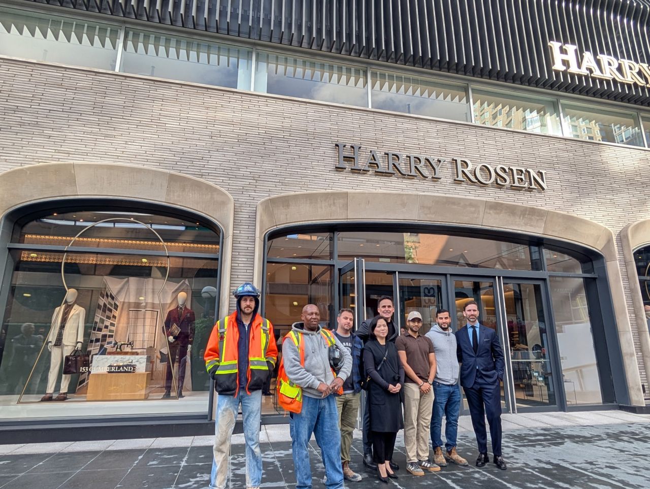 Govan Brown project team outside Harry Rosen’s new Yorkville flagship