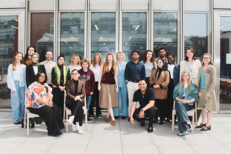 Students from Sciences Po’s Professional Certificate for Young Refugees with Hermès team members