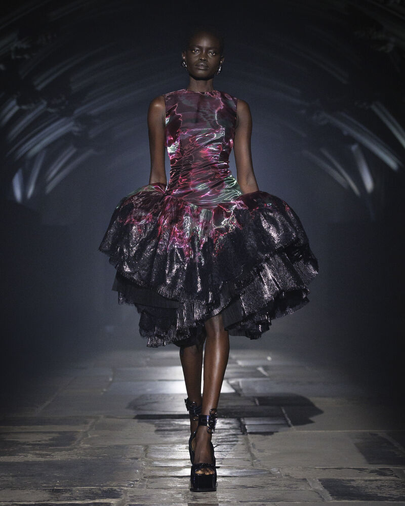 Alexander McQueen Spring/Summer 2027 runway look at London Fashion Week