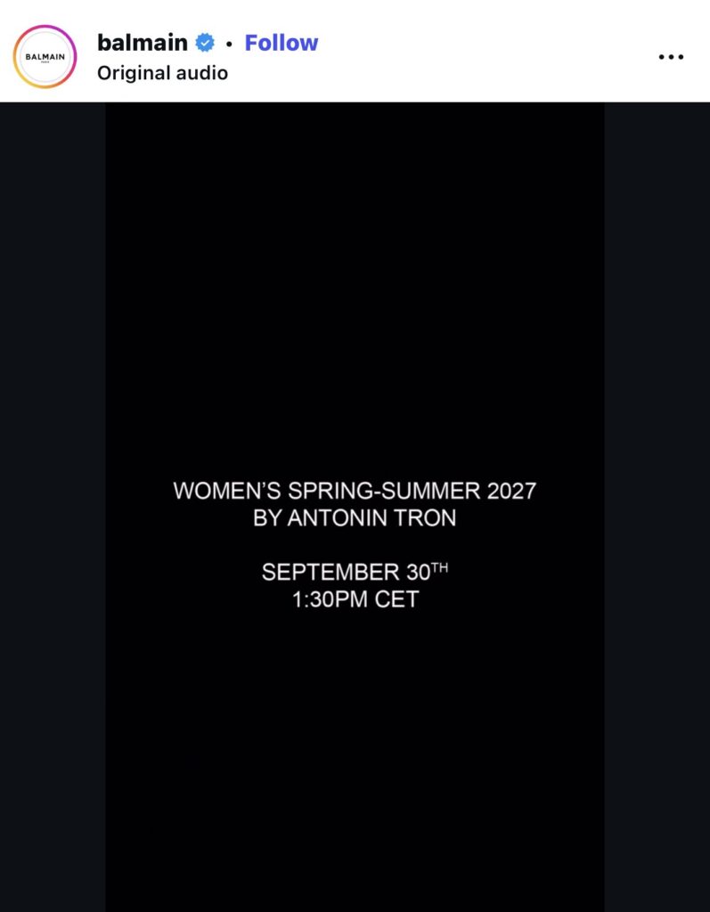 Where to Watch Balmain’s Spring/Summer 2027 Runway Show