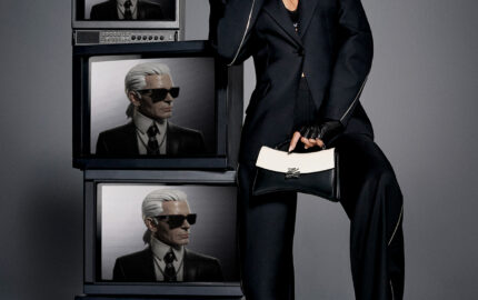 Paris Hilton in the Karl Lagerfeld Fall Winter 2026 campaign with NOT-KARL