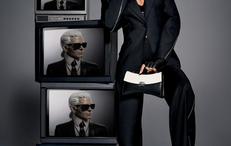Paris Hilton in the Karl Lagerfeld Fall Winter 2026 campaign with NOT-KARL