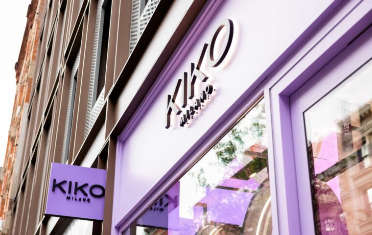 KIKO Milano SoHo storefront decorated for its opening