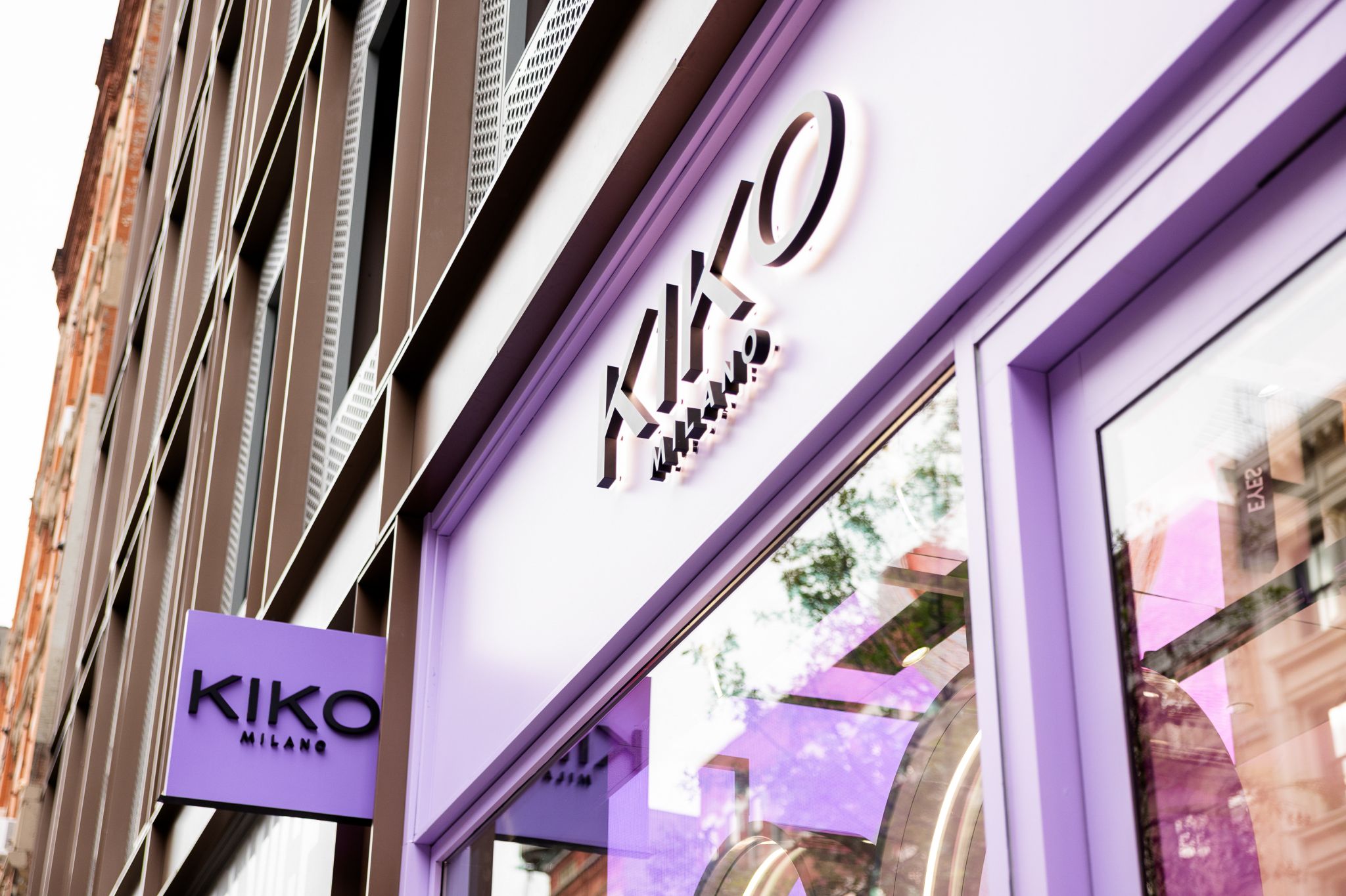 KIKO Milano SoHo storefront decorated for its opening