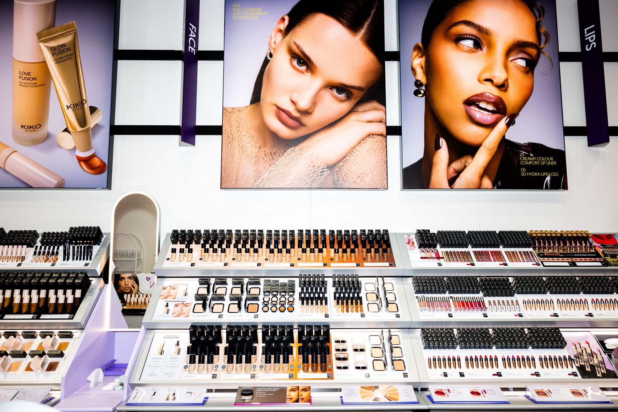 KIKO Milano makeup display inside the SoHo boutique