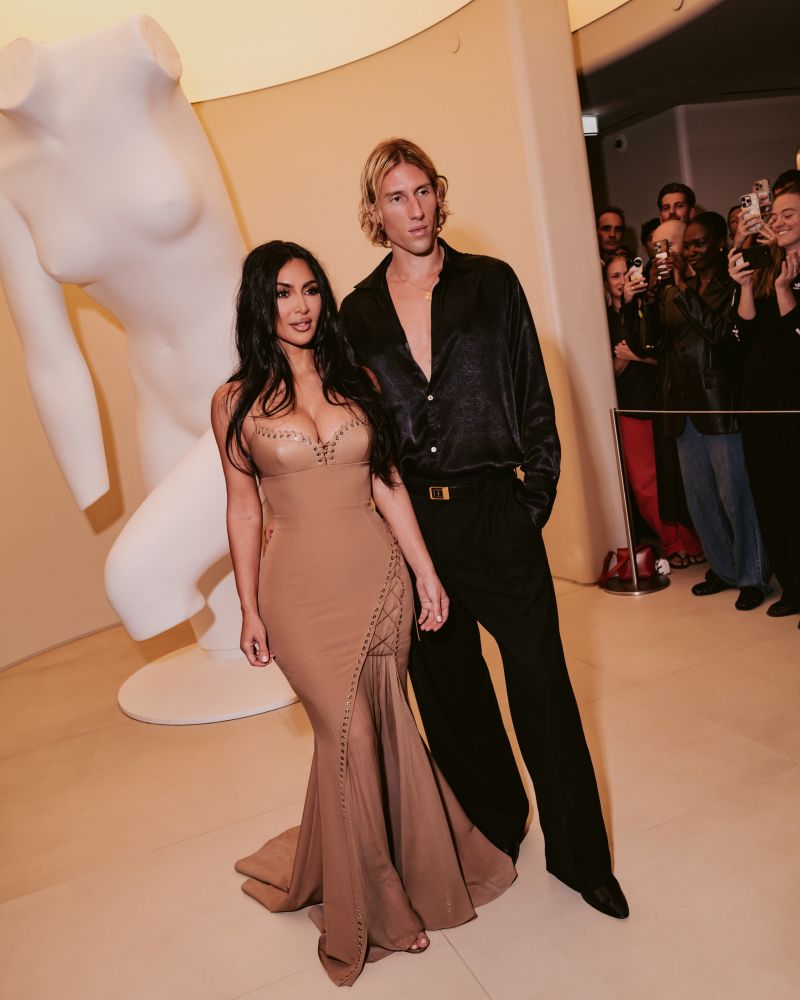 Kim Kardashian and Ludovic de Saint Sernin at the SKIMS London celebration