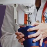 Leatherwork being stitched in LOEWE’s Whisker bag craftsmanship film