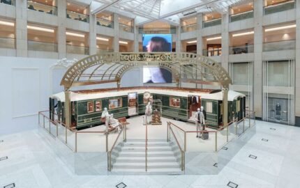 Louis Vuitton — train-themed Landmark Atrium pop-up — photograph 1