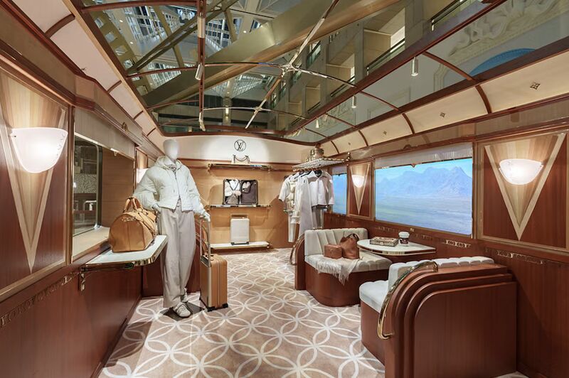 Louis Vuitton — train-themed Landmark Atrium pop-up — photograph 4