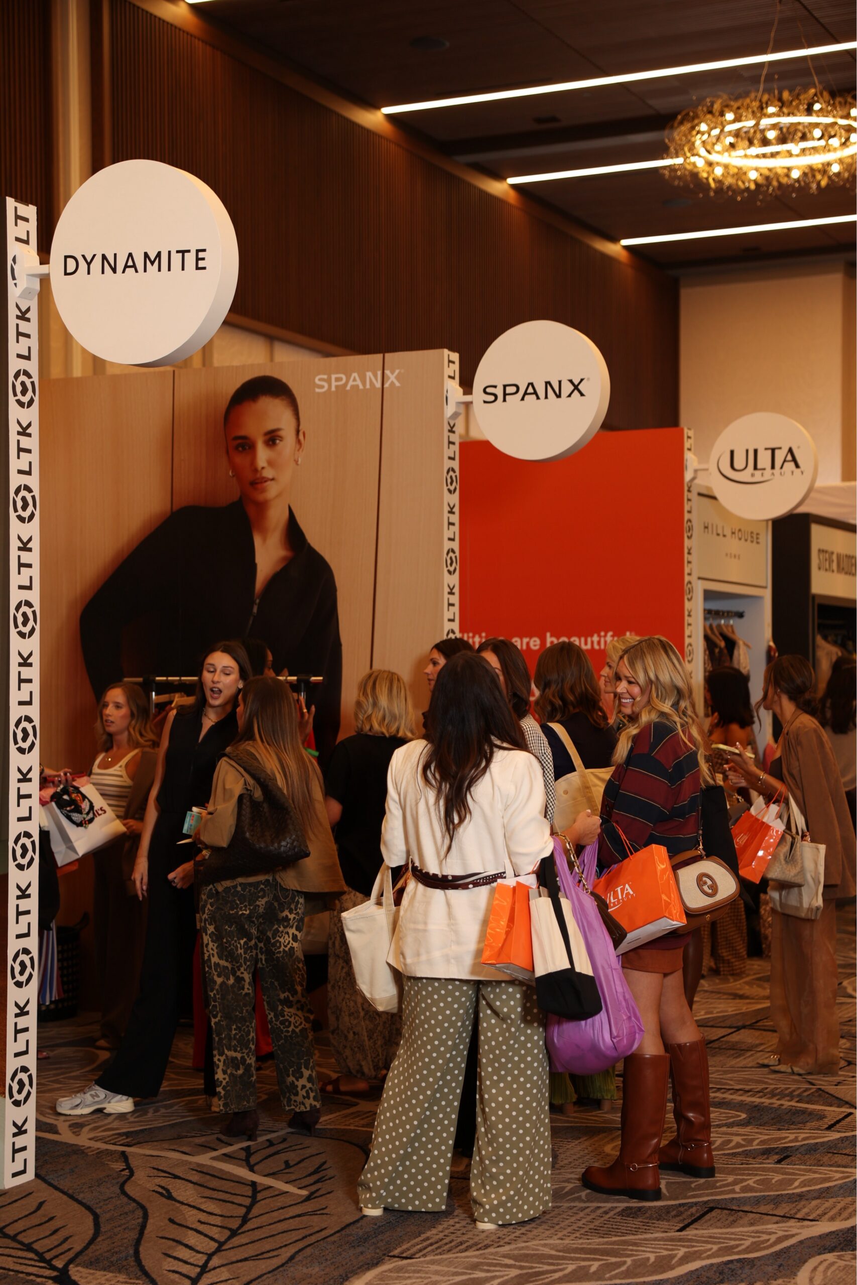 Dynamite, Spanx and Ulta Beauty displays on the LTKCon brand floor