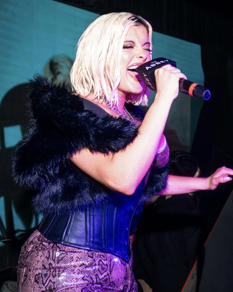 Bebe Rexha performing at the MCM and Flaunt celebration in West Hollywood