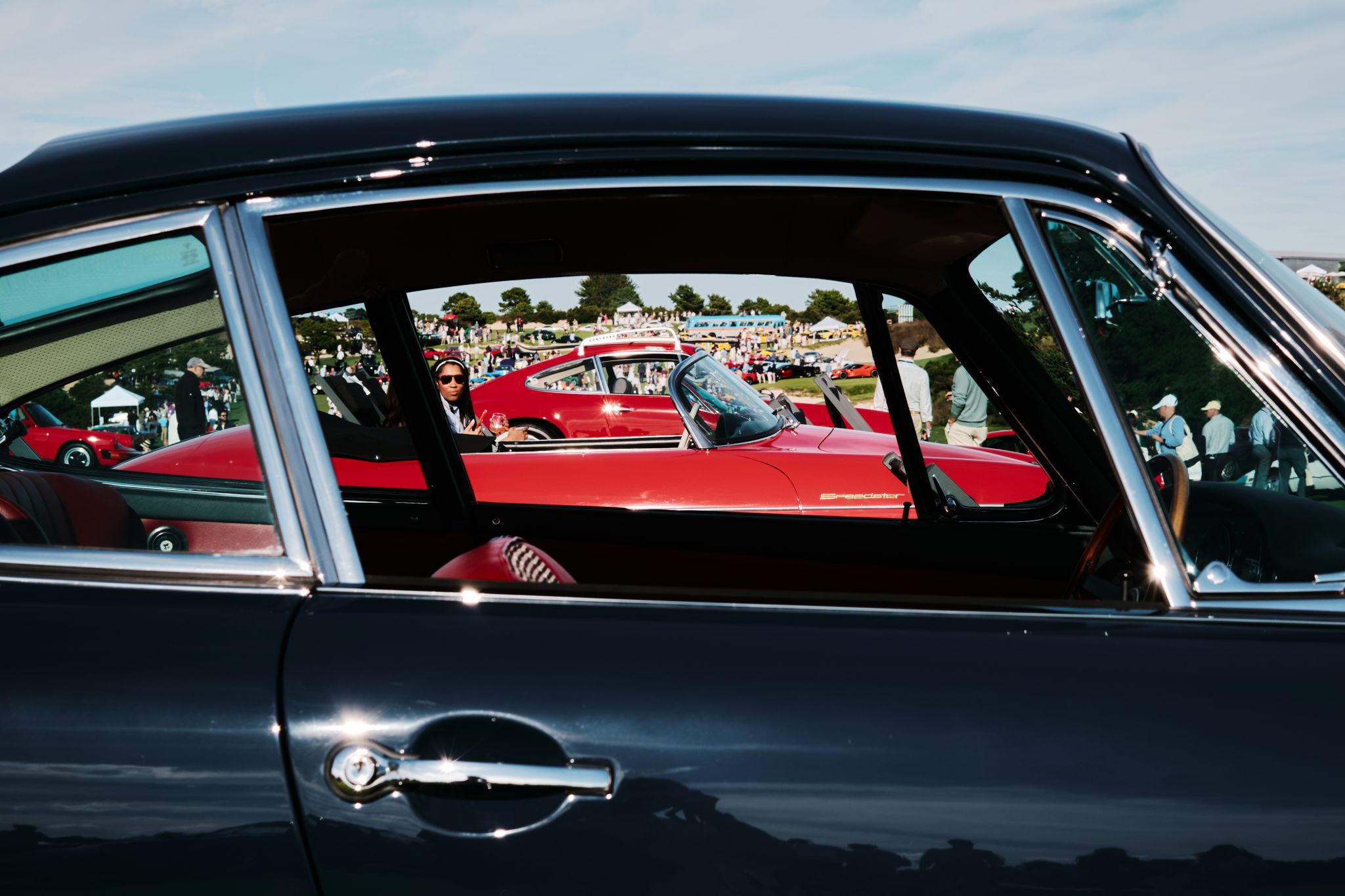Automobiles at The Bridge X car show in Bridgehampton, New York