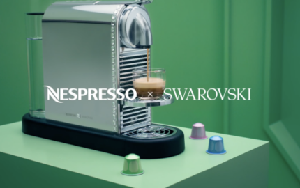 Nespresso coffee machine and capsules in the Nespresso x Swarovski holiday collaboration video
