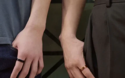 Two people wearing Oura rings in the FY26 Togetherness campaign
