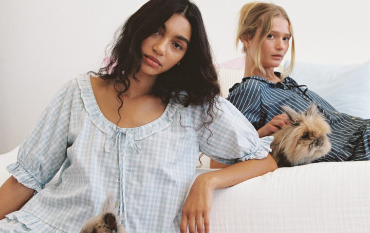 Two models wearing PS Goodnight sleepwear.