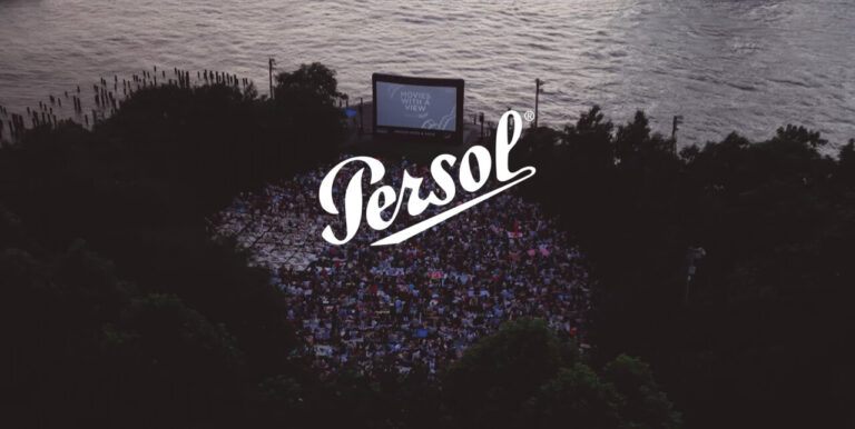 Persol video cover showing the outdoor Movies With A View audience
