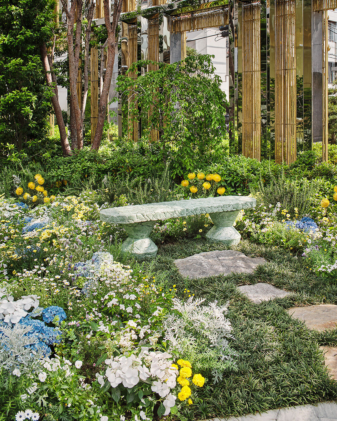 Garden at the Dior Bamboo Pavilion in Daikanyama, Tokyo
