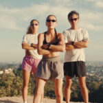 Three runners on a hillside in Salomon’s Gravelanza Los Angeles film