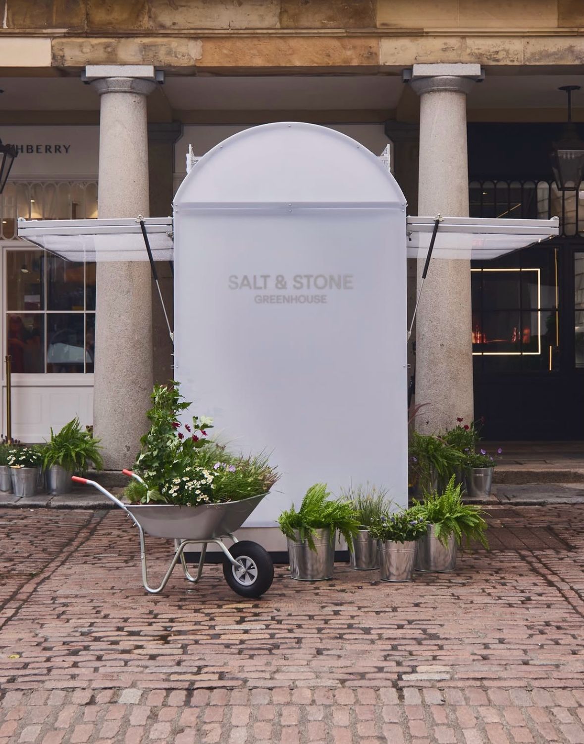 Oversized Salt & Stone display outside the greenhouse