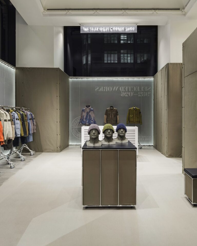 Stone Island Collector Series installation inside The Corner Shop at Selfridges London