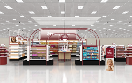 Rendering of the Target Beauty Studio prestige beauty destination inside a Target store