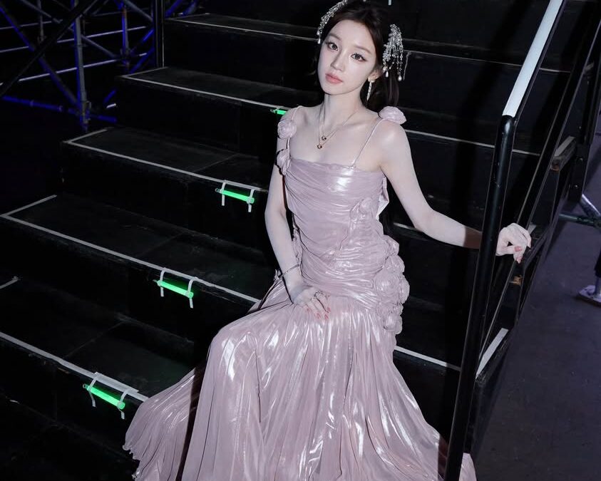 Song Yuqi wearing a custom Tory Burch gown for her Macao performance