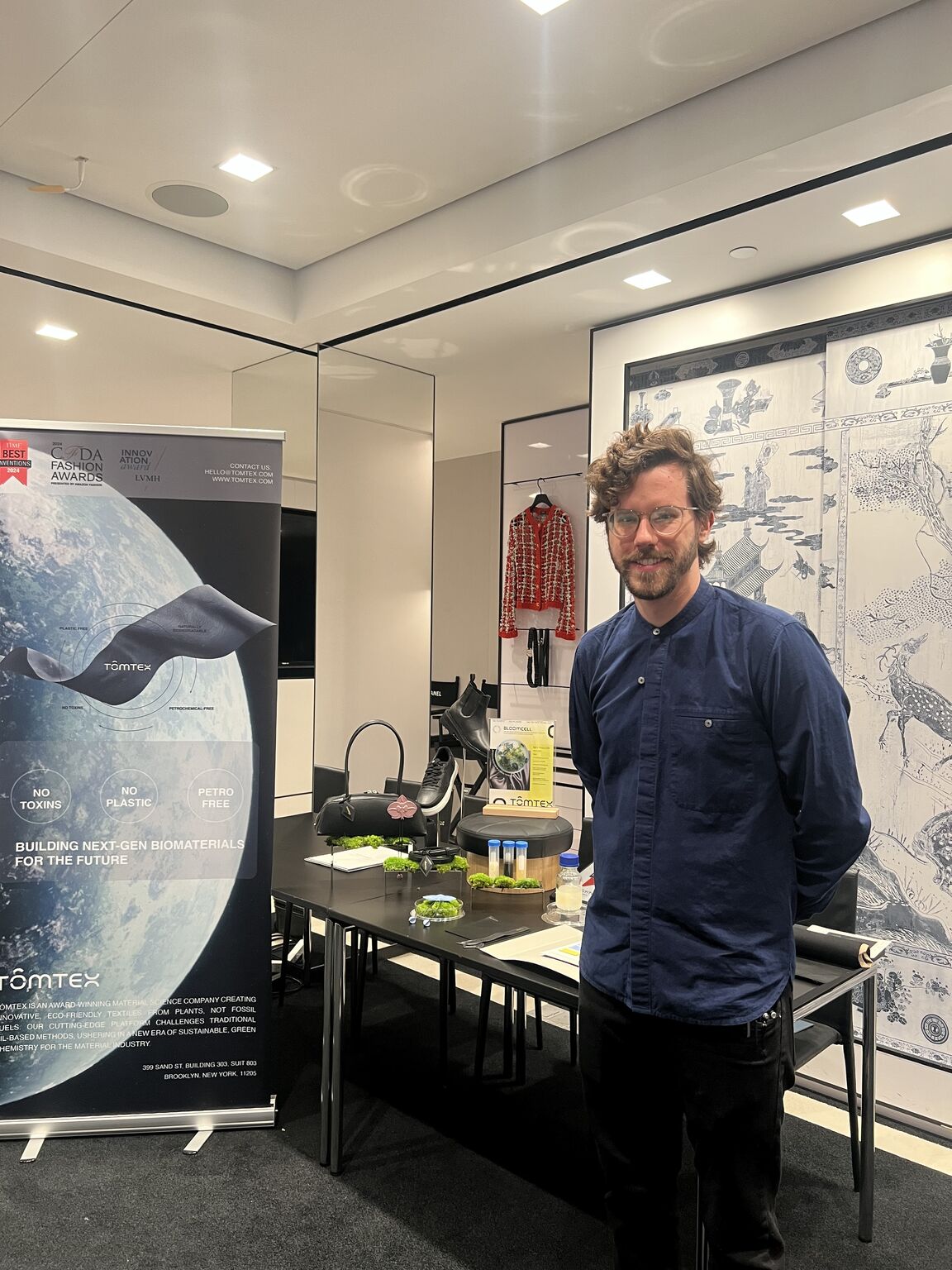 Material innovation display at the CHANEL sustainability gathering