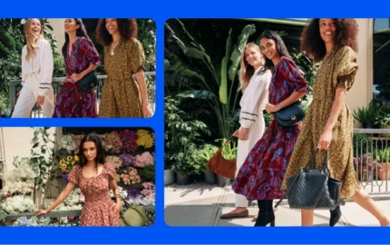 Models wearing dresses from Walmart’s Scenario women’s fashion collection