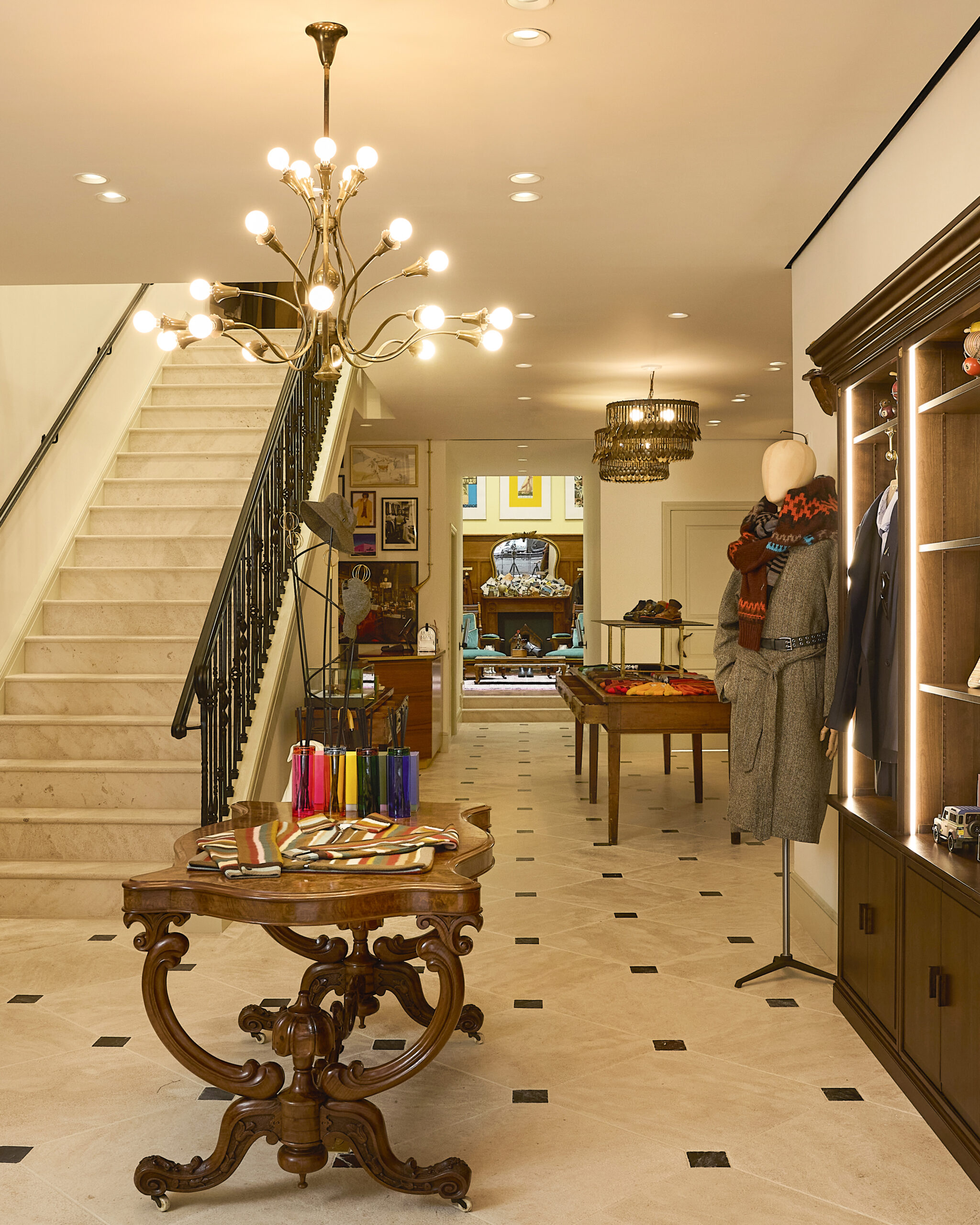 Ground-floor entrance hall and staircase at Paul Smith Madison Avenue