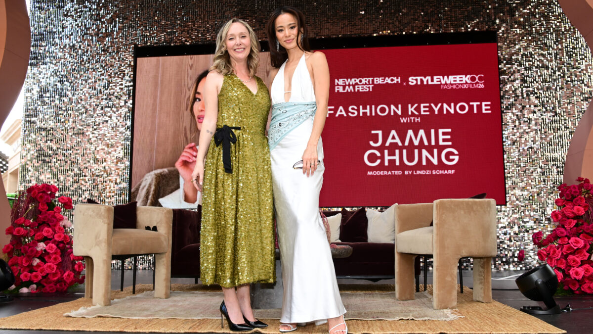Lindzi Scharf and Jamie Chung onstage at StyleWeekOC on October 17, 2026