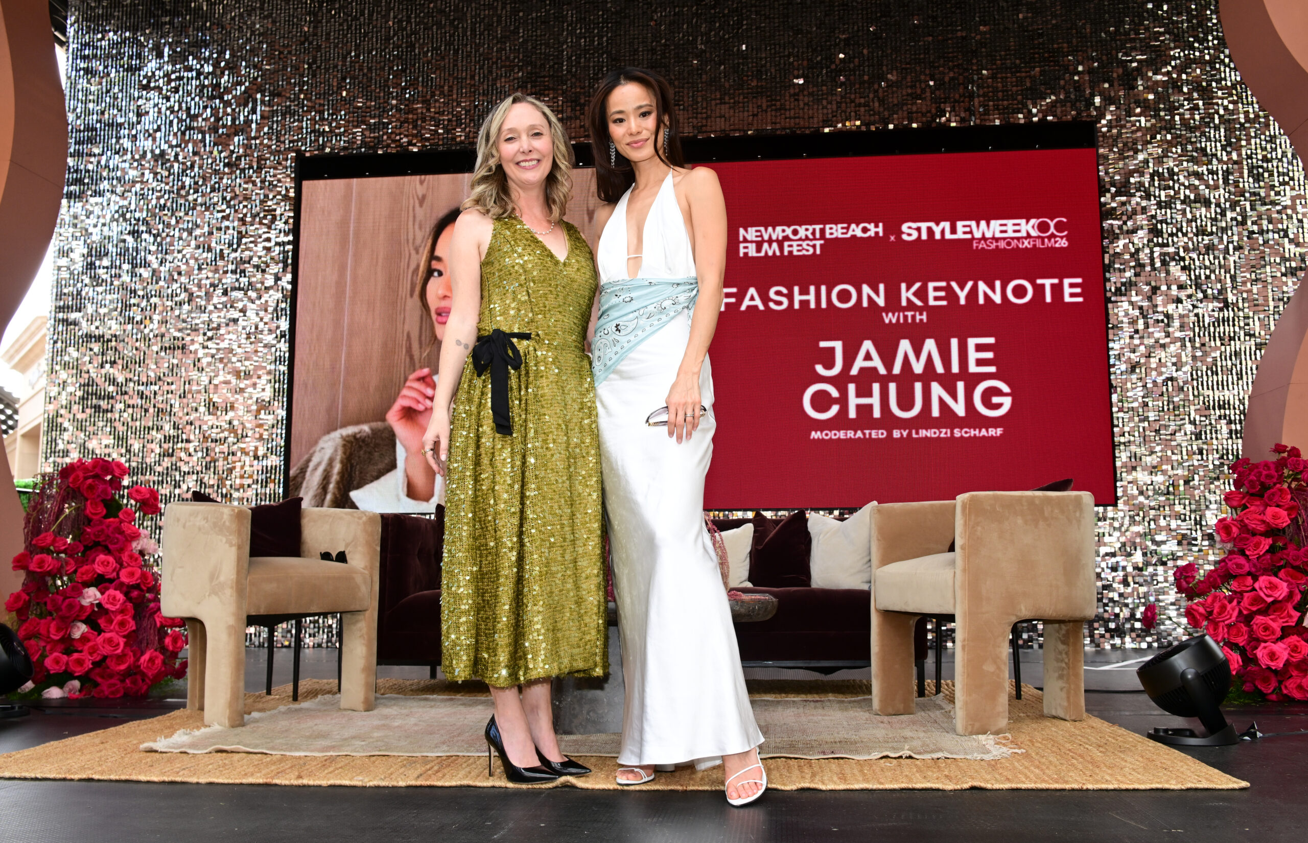 Lindzi Scharf and Jamie Chung onstage at StyleWeekOC on October 17, 2026