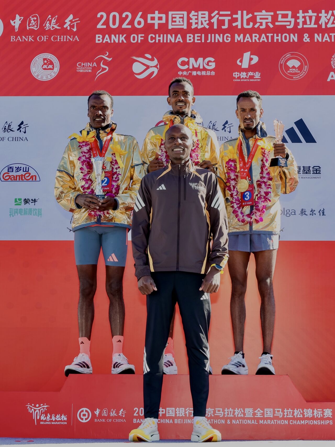 Athletes at an adidas running presentation in China