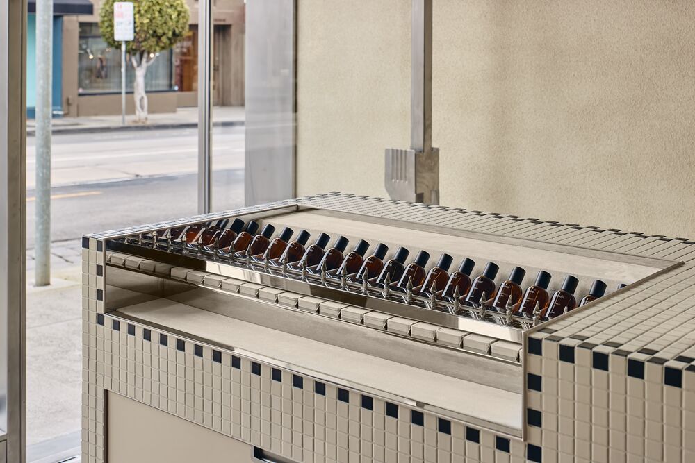 Aesop product display detail inside the new Armadale store