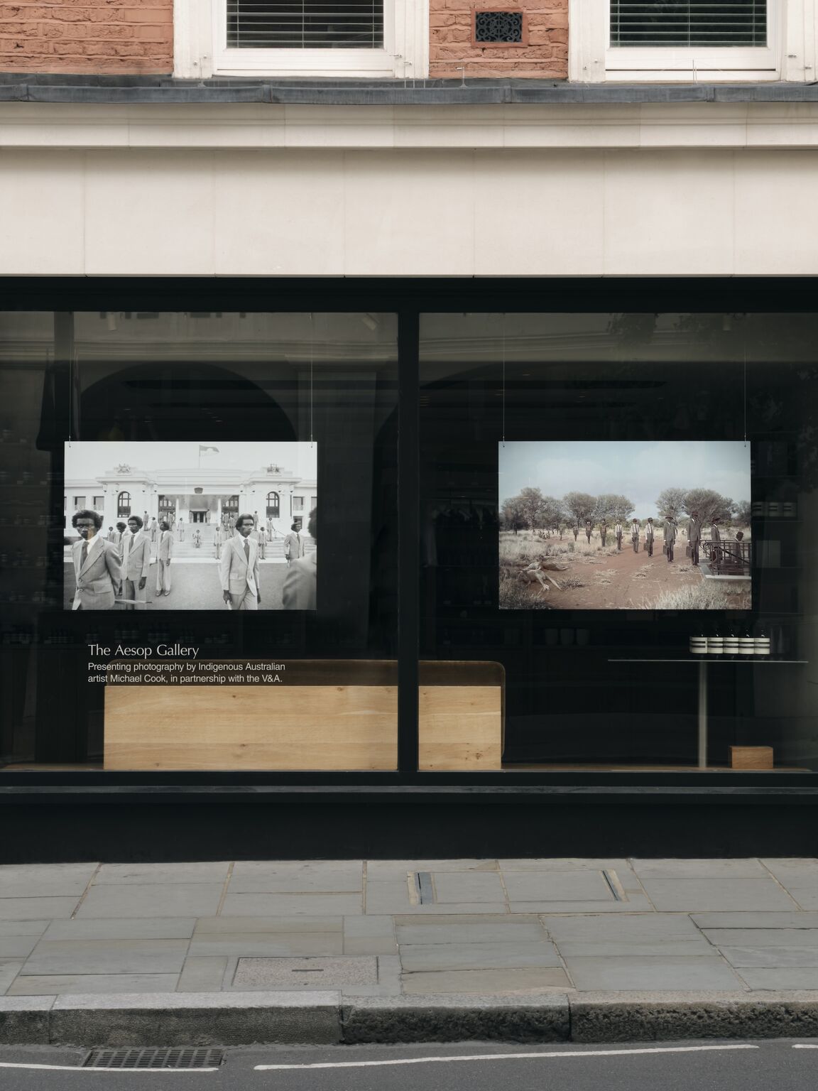 Photographic works in Aesop Marylebone’s window display