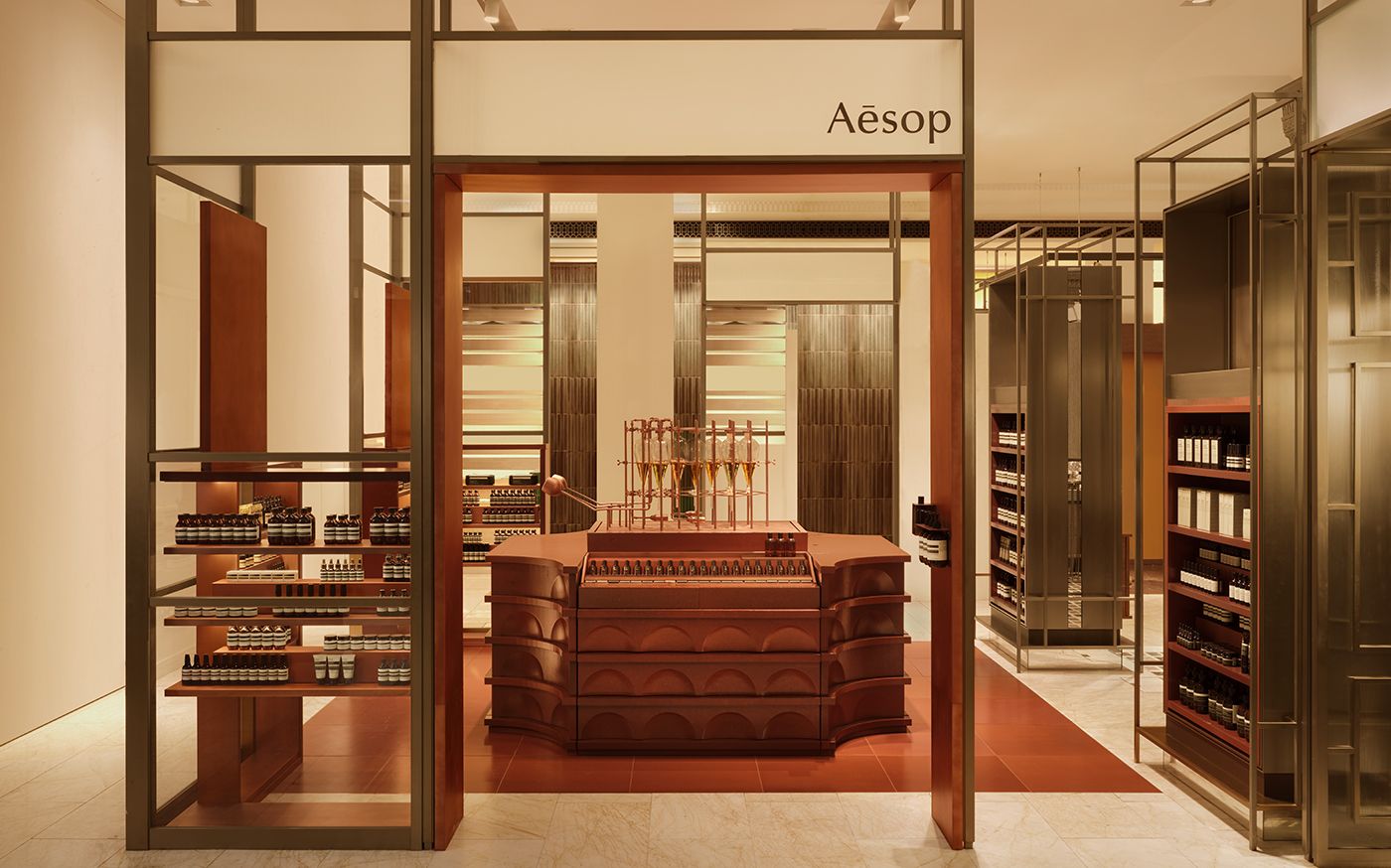 Entrance to Aesop’s redesigned counter at Harrods