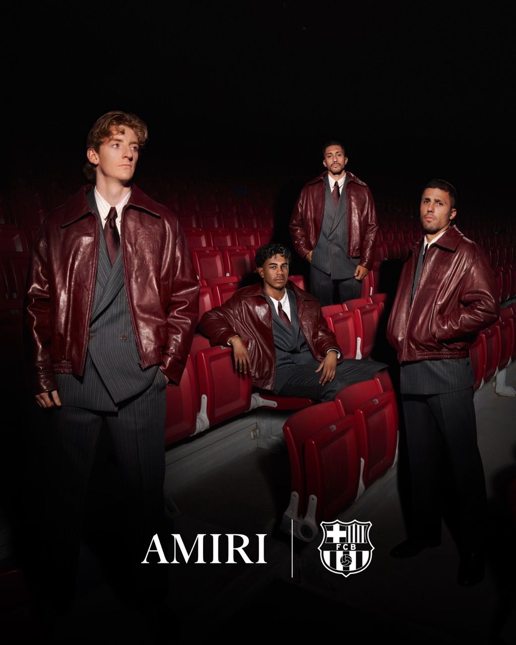 AMIRI FC Barcelona tailoring and burgundy jackets